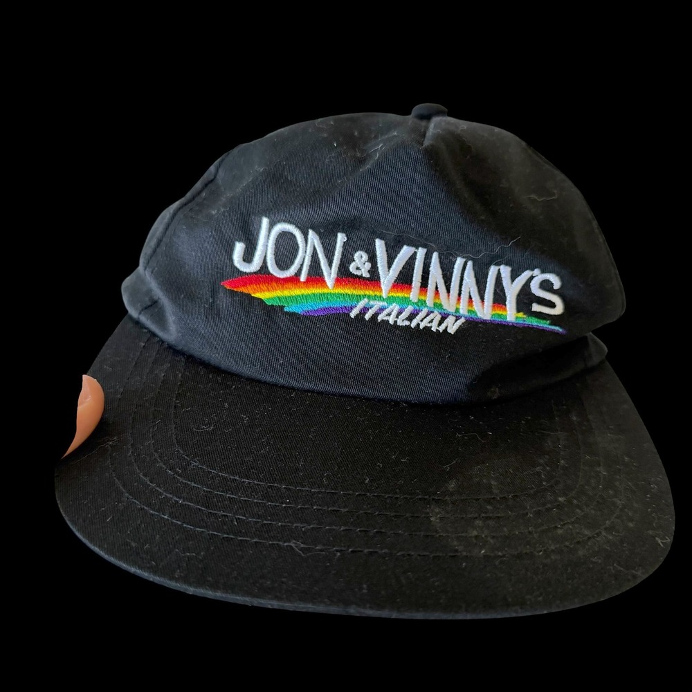 Madhappy x Jon & Vinny's Italian Snapback Hat Black Rainbow Logo Cap‎ Mens